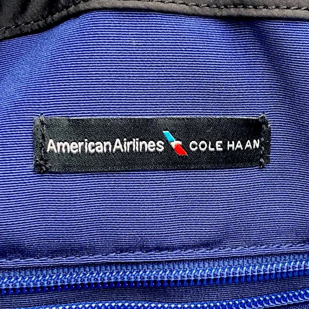 Cole Haan American Airlines Travel Bag 15x15” Black Nylon Laptop Tote RARE